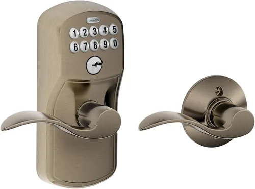 Miniatura 20 de Schlage - FE575 PLY 626 FLA Plymouth - Entrada de teclado con bloqueo automático y palancas Elan, cromado con brocha. Cromo satinado