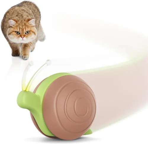 Miniatura 12 de Cheerble Juguete interactivo para gatos de interior, juguete de gatito de caracol malvado, juguetes automáticos para gatos con luces LED, juguetes
