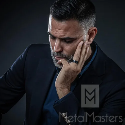 Miniatura 5 de Metal Masters Co. Anillo de boda cepillado de carburo de tungsteno de 2364 (9 mm), negro, de dos tonos, ajuste cómodo, tamaños de 8 a 13