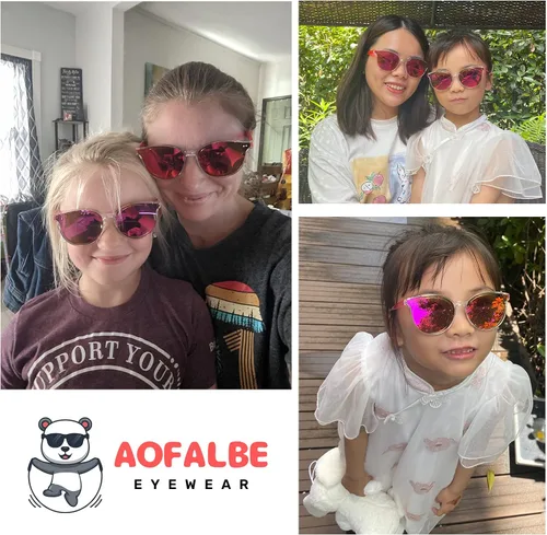 Miniatura 2 de Aofalbe Kids Sunglasses Mom Daughter Mommy Me Matching Sunglasses for Kids Children Mirrored UV400 Girls Boys Age 3-12