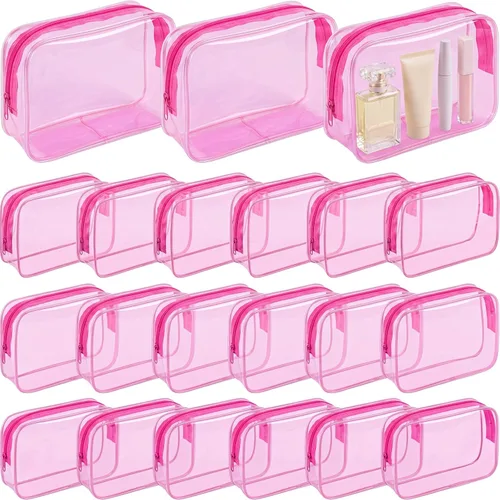Miniatura 11 de Bolsas de maquillaje transparentes a granel, bolsa de aseo de viaje de 7 x 5.5 x 1.6 pulgadas, bolsa de PVC con cremallera, estuche de plástico