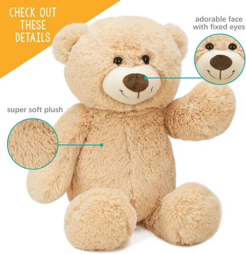 Miniatura 4 de BenBen Oso de Peluche Relleno, Oso de Peluche Marrón Relleno de 18 Pulgadas Juguete de Peluche, Regalos de Peluches Suaves para Baby Shower