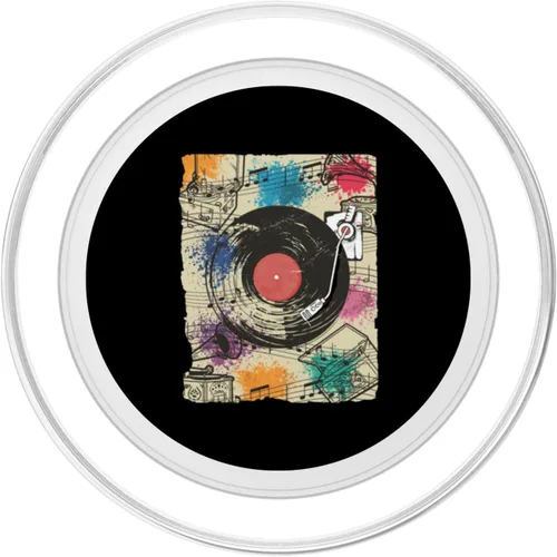 Miniatura 2 de Tocadiscos de vinilo de los años 70 y 80, reproductor de música retro DJ músico PopSockets MagSafe PopGrip para iPhone