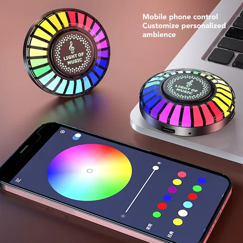 Miniatura 3 de Luz de ritmo de control de sonido magnético RGB colorido, luz de control de sonido recargable RGB con aplicación móvil, control de sonido ritmo