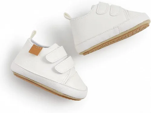 Miniatura 6 de QWZban Zapatos de bebé para niños y niñas zapatillas de deporte con suela de goma antideslizante para cuna de bebé zapatos de vestir para uniforme