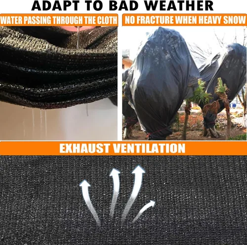 Miniatura 7 de e.share Tela de sombra negra 90% resistente para jardín - 3 pies x 6 pies, malla de sombra para patio exterior con ojales, para cubiertas