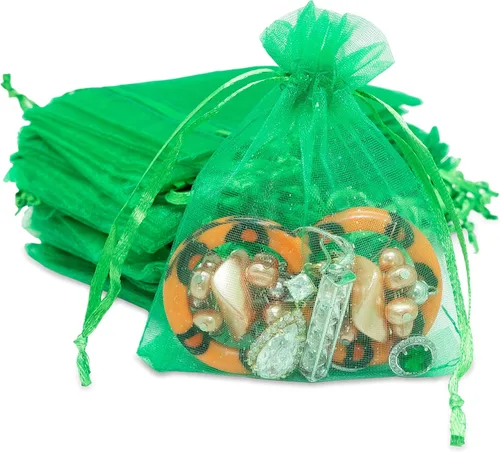 Miniatura 22 de TheDisplayGuys - Paquete de 48 bolsas de regalo de organza transparente negra de 2 x 2-3/4 pulgadas con cordón, bolsas de regalo para joyas, bolsas