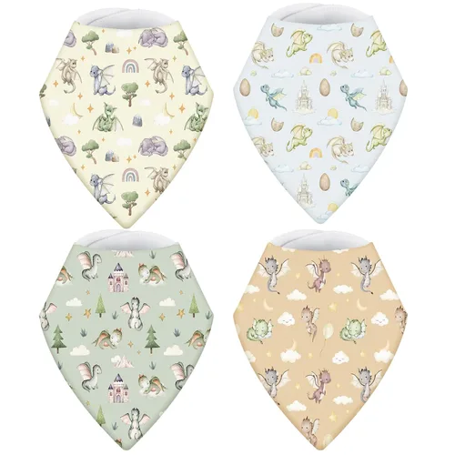 Miniatura 7 de VitalCozy 4 unidades de vaquero occidental bebé bandana babero algodón recién nacido bebé bebé babero