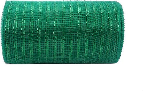 Miniatura 50 de YYCRAFT cinta metálica de malla de poliéster para decoración y manualidades, 10 yardas Rosa