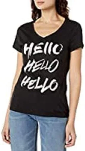 Miniatura 3 de Hanes - Camiseta de manga corta con cuello en V para mujer