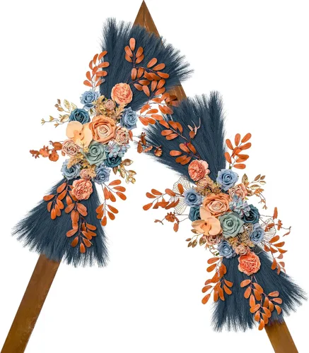 Miniatura 20 de Lisuun Flores de arco de boda, flores artificiales para decoración, guirnalda de flores grandes para estilos bohemios, decoración floral
