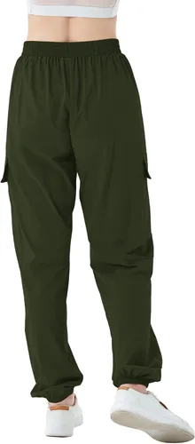 Miniatura 3 de SANGTREE Pantalones deportivos tipo cargo impermeables para niñas y mujeres