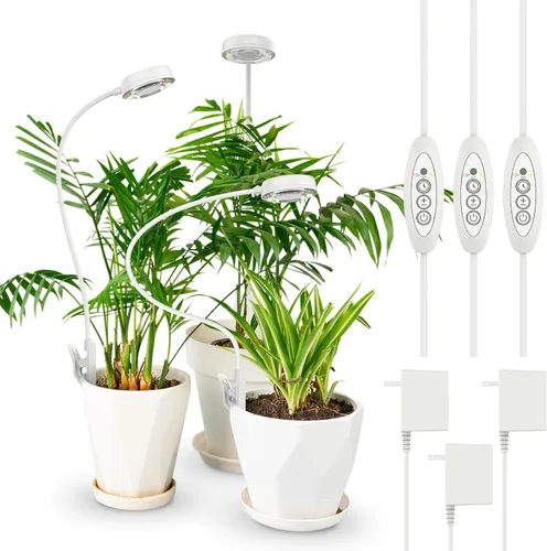 SANSI Luces de cultivo para plantas de interior, clip de maceta LED para plantas de espectro completo, lámpara de cultivo de plantas con 4 niveles