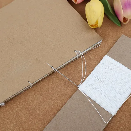 Miniatura 5 de Books by Hand Hilo de lino, calidad de archivo natural sin blanquear y sin encerar, calibre 35/3 de 50 yardas, ideal para encuadernar y coser firmas