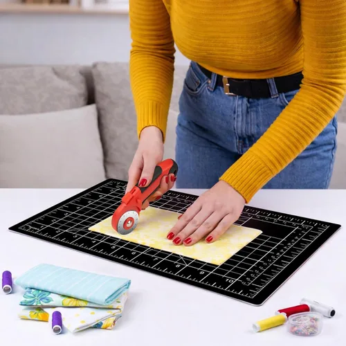 Miniatura 4 de DIYSELF Alfombrilla de corte de 9 x 12 pulgadas, alfombrillas de corte para manualidades, alfombrillas de corte autorreparables A4, alfombrilla