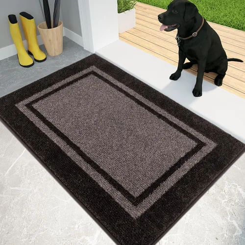 Miniatura 19 de PURRUGS Tapete para puerta con atrapamiento de suciedad, 20 x 32 pulgadas, antideslizante, lavable a máquina, tapete de entrada, tapete para puerta