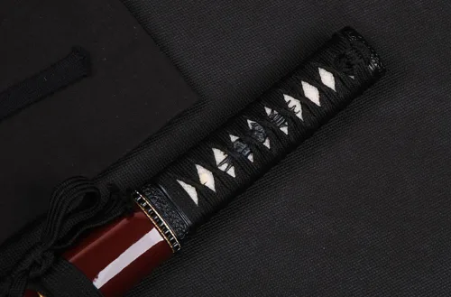 Miniatura 5 de Katana corta de espiga completa de acero al carbono Samurai japonés Tanto de acero al carbono