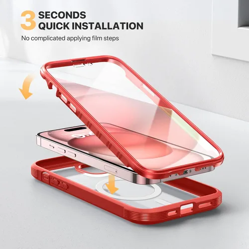 Miniatura 114 de Diaclara Funda diseñada para iPhone 16, mejorada [protección completa de la cámara], carcasa resistente de cuerpo completo con protector de pantalla
