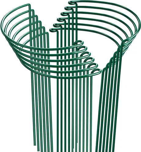 Miniatura 12 de HiGift Estacas de soporte para plantas, paquete de 6 jaulas y soportes de peonía de metal, jaula de soporte para plantas de jardín, anillo