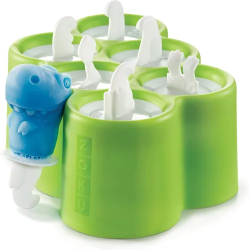 Zoku Moldes Dino Pop, 6 moldes diferentes de paletas de silicona de fácil liberación en una bandeja, diseños prehistóricos únicos y divertidos, sin