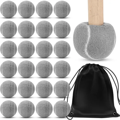 Miniatura 9 de Macarrie 12 pelotas de tenis precortadas para sillas, pelotas deslizantes, protectores de suelo para patas de silla, fundas para pies de silla