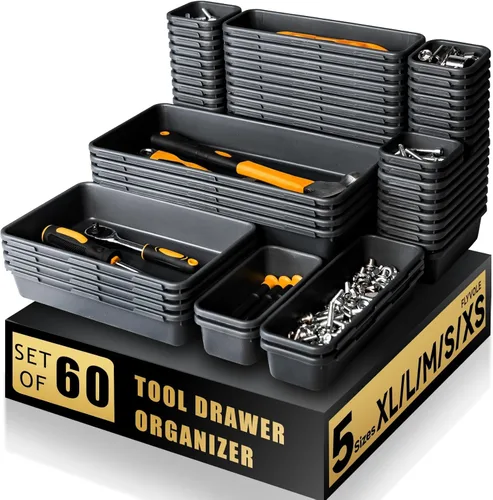 Miniatura 11 de Organizador de Caja de Herramientas con Bandeja, Organizador de Cajones de Escritorio para Caja de Herramientas, Bandeja para Caja de Herramientas
