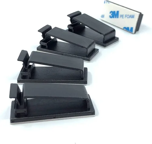 Miniatura 4 de Paquete de 50 clips autoadhesivos para organizar cables, organizadores de cables, soportes de cable para TV, PC, portátil, cable Ethernet