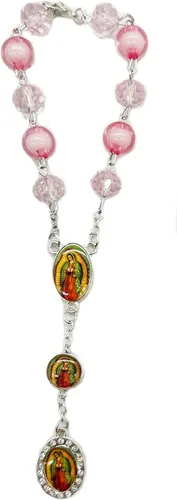Miniatura 7 de Nuestra Señora Guadalupe Virgen María Centro de mesa Bautismo Recuerdos de Bautizo Rosario Pulsera Recuerdos Fiesta de Recuerdos - 12 Piezas