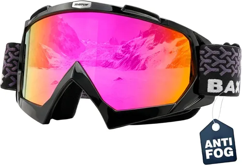 Miniatura 12 de Gafas de esquí antivaho OTG para adultos y niños, gafas de snowboard con 100% protección UV y ajuste antideslizante para esquí