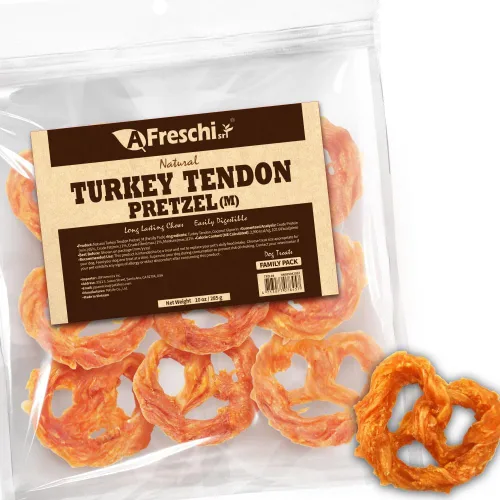 Miniatura 15 de AFreschi - Premios masticables de tendón de pavo para perros y cachorros, Signature Series, ingrediente de EE. UU., hipoalergénico, fácil
