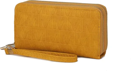 Miniatura 51 de MKF Collection Mia K - Cartera de pulsera para mujer, pequeña cartera de cuero vegano para tarjetas de crédito con cremallera y bolsillo