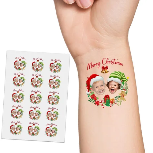 Miniatura 8 de YESCUSTOM Tatuajes temporales personalizados con foto, tatuaje facial personalizado con logotipo para adultos, parejas, mujeres, hombres, tatuajes