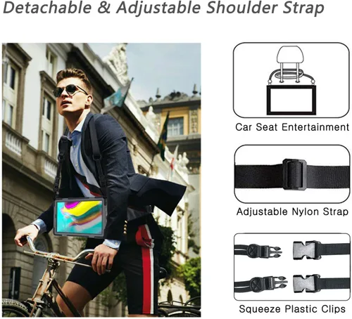 Miniatura 5 de BRAECN Funda para Samsung Galaxy Tab S5e de 10.5 pulgadas 2019, resistente a prueba de golpes con soporte giratorio 360/correa de mano y correa