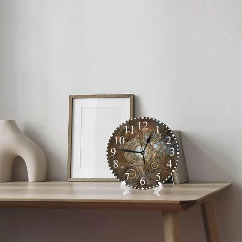 Miniatura 6 de Reloj de Pared Bohemio con Textura Paisley de 10 Pulgadas Operado por Batería Vector Color Rojo Brillante Reloj Silencioso Sin Tictac Relojes