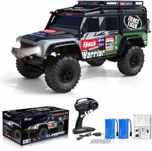 Autos RC Camiones RC Crawler 1/10 Escala RTR Auto de Control Remoto 4WD 2.4GHz con Motor Cepillado Vehículo de Carreras Todoterreno Grado Pasatiempo