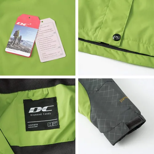 Miniatura 6 de Chaqueta de lluvia Diamond Candy para mujer, con diseño para senderismo, impermeable y ligera, con capucha