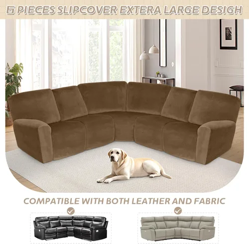 Miniatura 48 de Arfntevss Fundas de sofá seccional reclinable de terciopelo, Funda de sofá seccional de esquina para sofá reclinable, Funda elástica suave