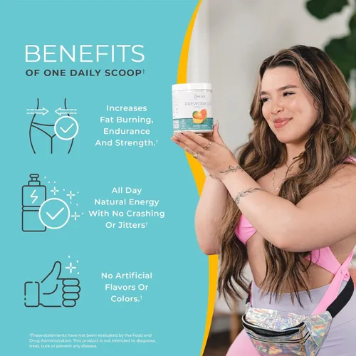 Miniatura 3 de One Sol Pre-entrenamiento para mujeres, mayor concentración y concentración, sin nerviosismo ni choque, ingredientes naturales, 100% vegano, sin