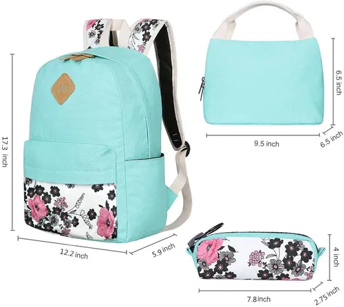 Miniatura 4 de Bluboon - Mochilas de lona 3 en 1 para niñas y adolescentes, juego de mochilas