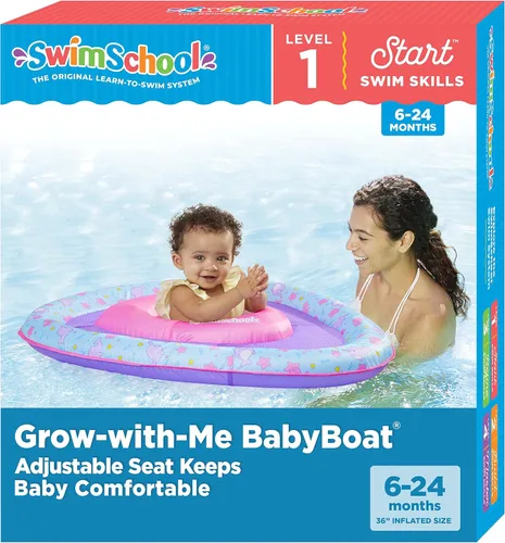 Miniatura 12 de SwimSchool Infant Baby Pool Floats, Free Swimming, Super Buoyant – Ages 6-24 Months – Multiple Colors/Styles – Adjustable Canopies and Seats, Splash