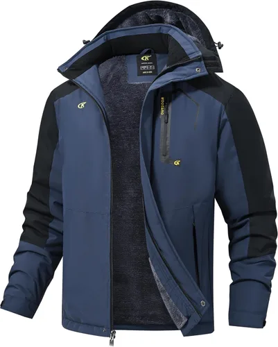 Miniatura 3 de Tyhengta Chaquetas de esquí impermeables para hombre, abrigos de invierno, chaqueta de nieve ajustable, cortavientos de forro polar, rompevientos