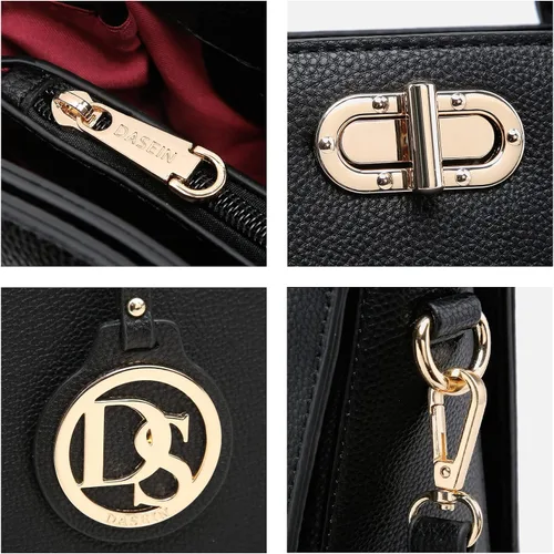 Miniatura 6 de Dasein Bolsos de mano para mujer, bolsos de mano con asa superior, bolsos de trabajo, bolsos de hombro con embrague a juego, juego de 2 piezas