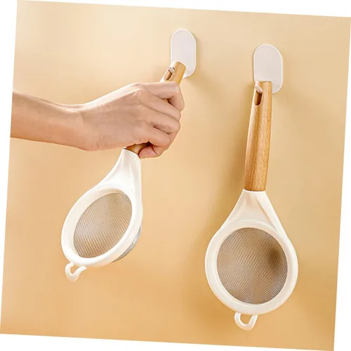 Miniatura 3 de Tamiz de harina de malla fina con mango de madera, pequeño tamiz de acero inoxidable para hornear azúcar en polvo, sal de cacao, filtro de cocina