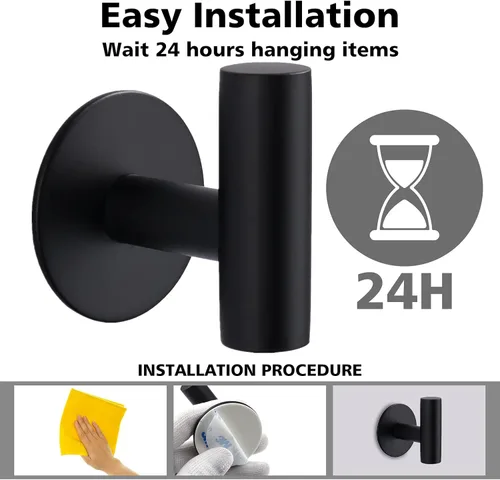 Miniatura 4 de Bntuk Ganchos adhesivos resistentes para pared, de acero inoxidable, impermeables, para colgar en la pared, ganchos para colgar toallas de baño
