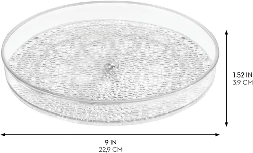 Miniatura 2 de iDesign The Rain Collection Lazy Susan Organizador Giratorio, 9" x 9" x 1.5", Transparente