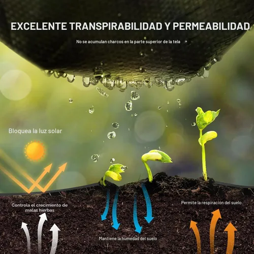 Miniatura 3 de VEVOR Tela de barrera de malezas, Tela de paisaje tejida resistente de 4x100FT 5.8oz, Barrera de malezas de tela de jardín, Tela de control