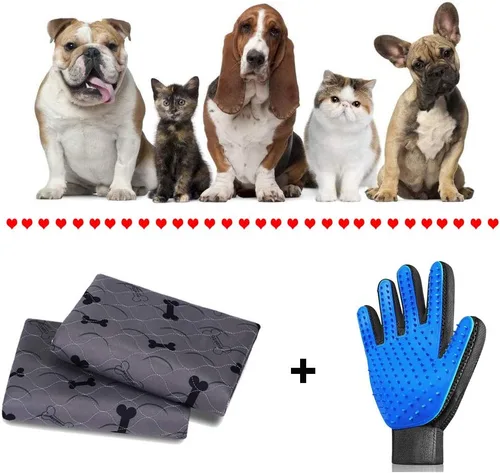 Miniatura 7 de Almohadillas lavables para orina de perros con guantes de aseo gratis, tapetes antideslizantes para perros con gran absorción de orina, almohadillas