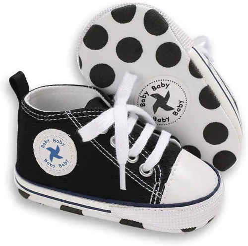 Miniatura 5 de Zapatos unisex para bebés y niñas con suela suave para recién nacidos y recién nacidos con parte superior alta antideslizante