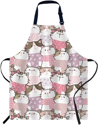 Miniatura 17 de oFloral Delantal de Babero con Animales Nutrias Marinas Jugando en el Agua Nadando con Cuello Ajustable para Hombres y Mujeres, Adecuado para Cocina