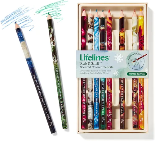 Miniatura 8 de Lifelines Lápices de Colores Perfumados, Paquete de 10 Paleta Clásica - Juego de Lápices de Colores para Frotar y Oler Infundidos con Mezclas